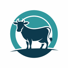 Cow Logo Icon: Circle Vector Art for Branding Excellence