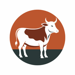 Cow Logo Icon: Circle Vector Art for Branding Excellence