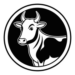Cow Logo Icon: Circle Vector Art for Branding Excellence