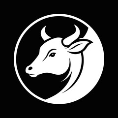 Cow Logo Icon: Circle Vector Art for Branding Excellence