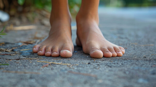 Flat feet occur when the arch of the foot collapses, causing the entire sole to touch the ground. This can lead to various foot problems.