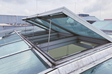 open window on the roof of the house, ventilation window