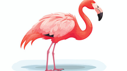 Tropical flamingo. Exotic bird with pink feathers a