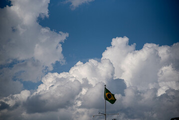 Cummulunimbus clouds in the blue sky