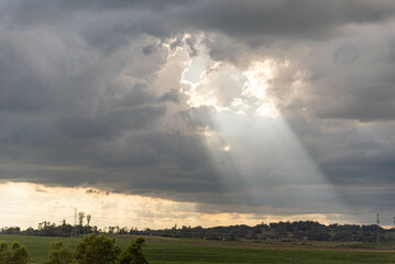 rain clouds in the landscape of the Brazilian pampa biome