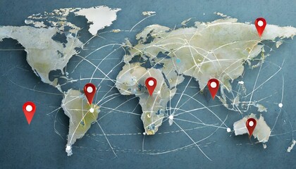 map of the world on a map