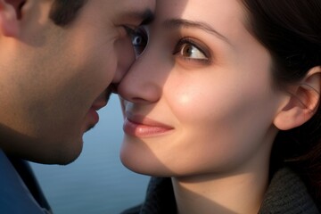 Close up of a young couple