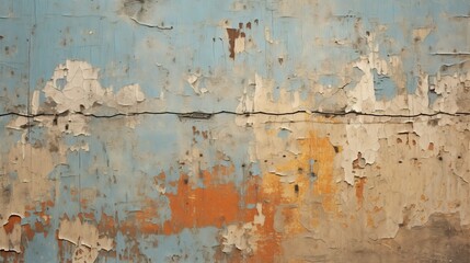 Grunge textured wall with peeling paint