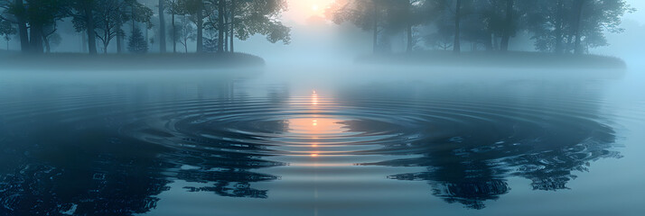 Fototapeta premium Ethereal Oasis: Finding Inner Peace Through Gentle Ripples and Serenity