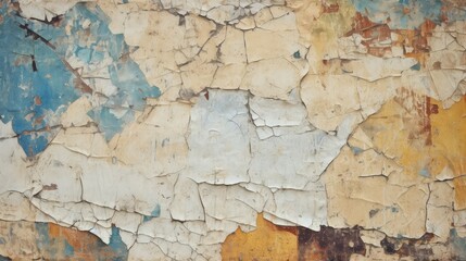 Grunge textured wall with peeling paint