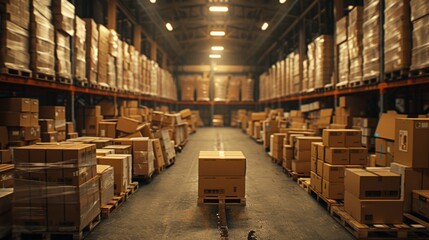 Warehouse Interior with Boxes 1