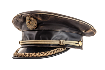 high rank army general captain hat isolated on white background