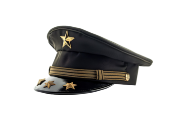 high rank army general captain hat isolated on white background