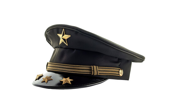 high rank army general captain hat isolated on white background