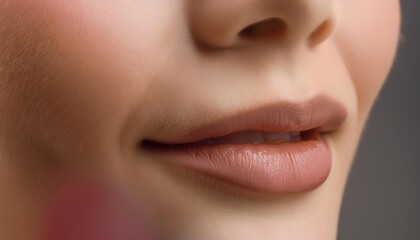 Obraz premium Close-up of Woman's Lips and Smile