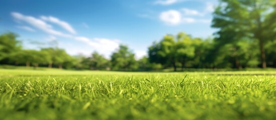 garden with fresh green grass