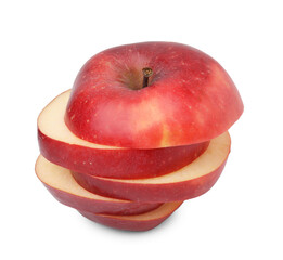 Sliced ripe red apple isolated on white