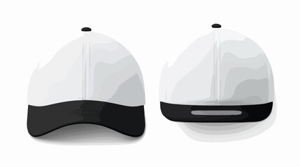 Trucker white cap with black visor realistic mockup