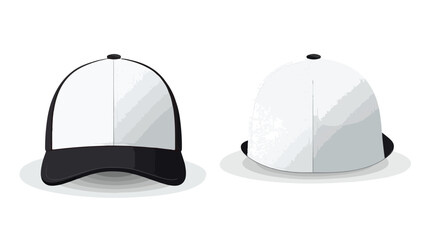 Trucker white cap with black visor realistic mockup