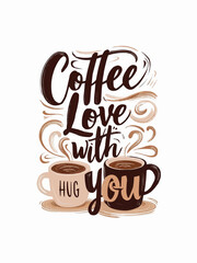 Deep brown whimsical steaming mugs with cozy colors for warmth with typography