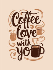 Deep brown whimsical steaming mugs with cozy colors for warmth with typography