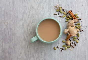 Chai Tea overhead flatlay 