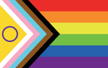 Intersex-inclusive Progress Pride Flag, Pride month, gay community and freedom concept, vector illustration