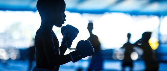 Young children in a boxing class