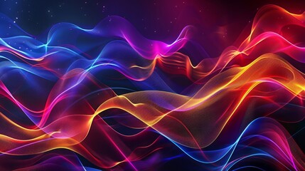 Abstract multicolored background with digital waves, dynamic sound music equalizer in colorful movement, pulse, beat and rhythm 7