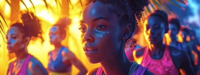 A dynamic scene of individuals on a fitness journey, engaging in various workout activities and celebrating their progress.