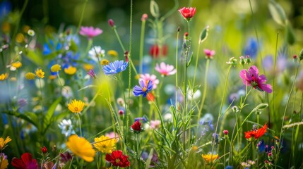 Summer wildflowers meadow background © Hamza