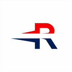 Modern simple letter R logo design.