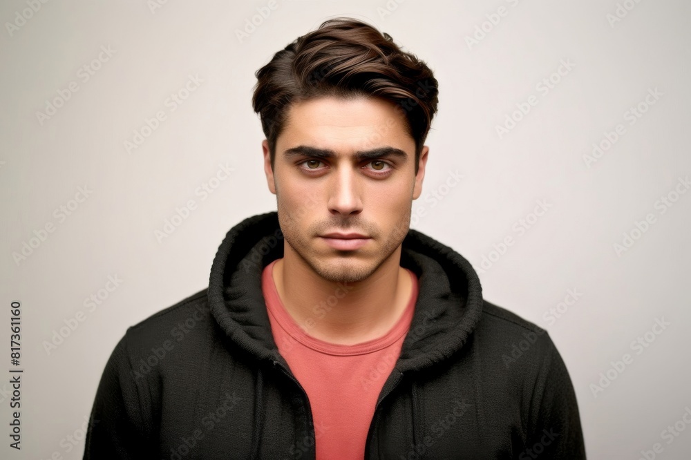 Wall mural portrait of handsome young man on white background