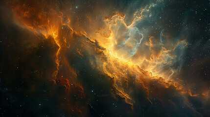 Fototapeta premium Vibrant Photo of a Nebula's Star-Studded Beauty Exploring the Celestial Splendor of Deep Space in Vivid Detail