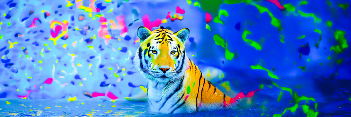 tiger portrait liquid design