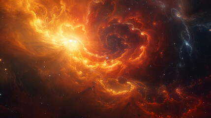 Vibrant Photo of a Nebula's Star-Studded Beauty Exploring the Celestial Splendor of Deep Space in Vivid Detail