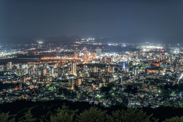岩手県　岩山公園から望む盛岡の夜景
