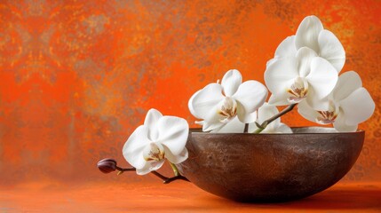 Fototapeta premium Orchids on Textured Background 3