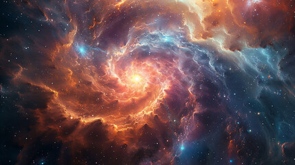 Vibrant Photo of a Nebula's Star-Studded Beauty Exploring the Celestial Splendor of Deep Space in Vivid Detail