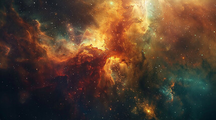 Vibrant Photo of a Nebula's Star-Studded Beauty Exploring the Celestial Splendor of Deep Space in Vivid Detail