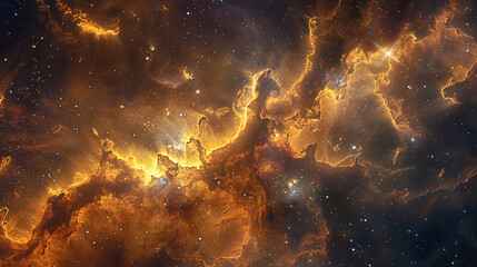 Vibrant Photo of a Nebula's Star-Studded Beauty Exploring the Celestial Splendor of Deep Space in Vivid Detail