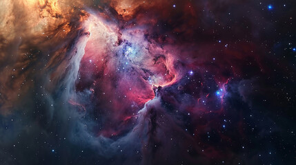 Vibrant Photo of a Nebula's Star-Studded Beauty Exploring the Celestial Splendor of Deep Space in Vivid Detail