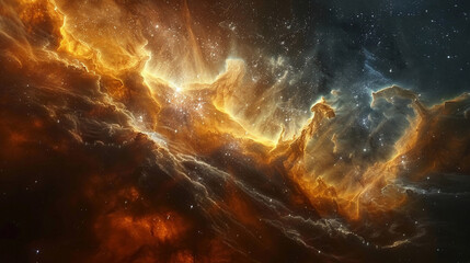 Vibrant Photo of a Nebula's Star-Studded Beauty Exploring the Celestial Splendor of Deep Space in Vivid Detail