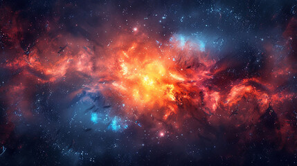 Vibrant Photo of a Nebula's Star-Studded Beauty Exploring the Celestial Splendor of Deep Space in Vivid Detail