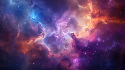 Vibrant Photo of a Nebula's Star-Studded Beauty Exploring the Celestial Splendor of Deep Space in Vivid Detail