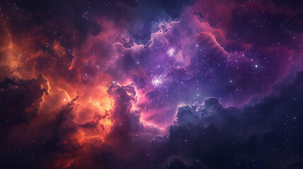 Vibrant Photo of a Nebula's Star-Studded Beauty Exploring the Celestial Splendor of Deep Space in Vivid Detail