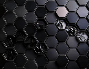 Fototapeta premium elegant black hexagon background wallpaper generative ai