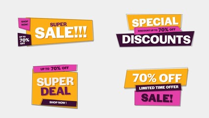 Sale Discount Banners 60 , Fully Editable and Animated