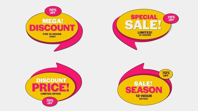 Sale Discount Banners 64 , Fully Editable and Animated