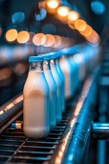 Efficient bottled milk production line in a standard factory for optimized manufacturing process